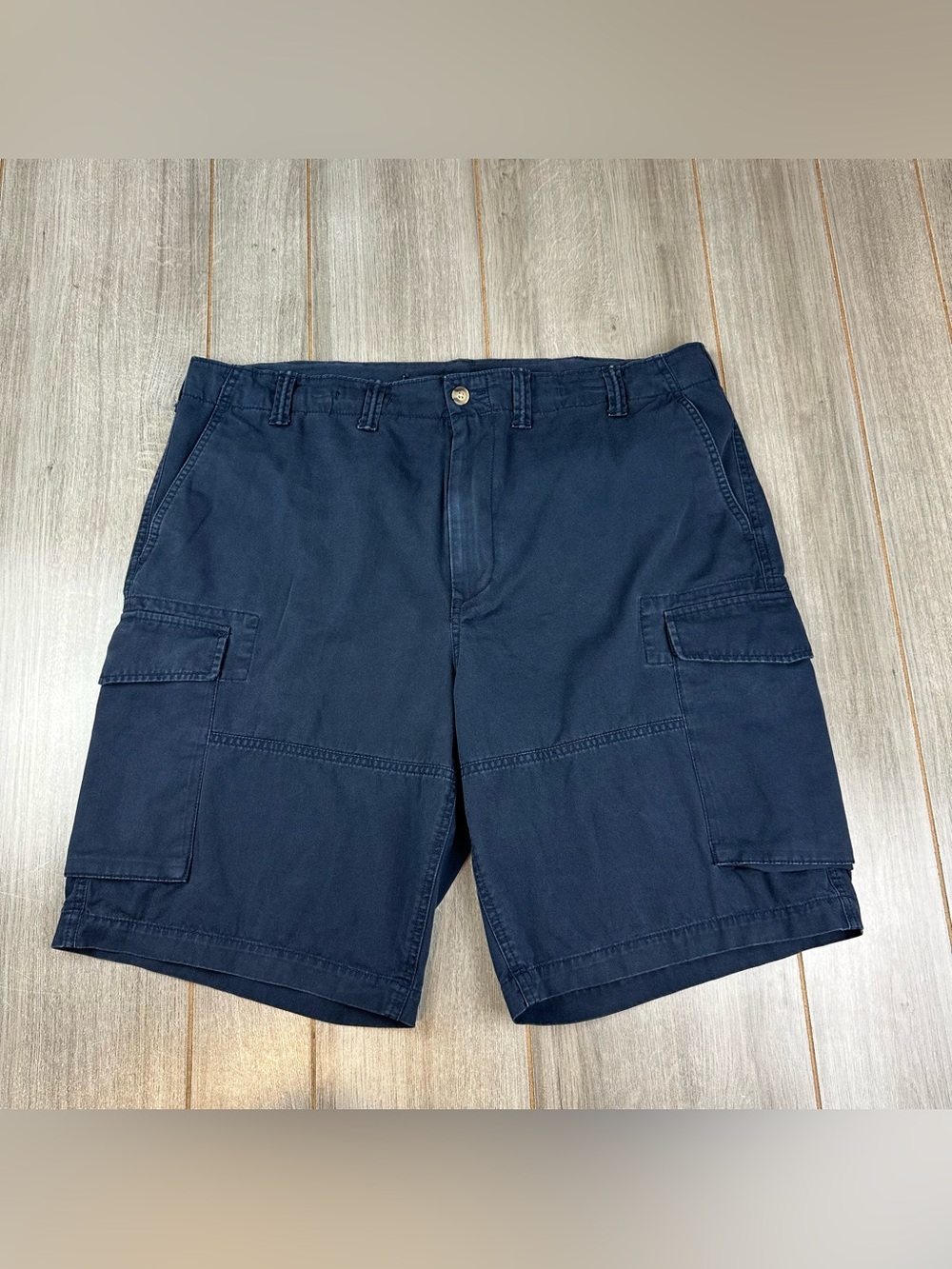 Polo Ralph Lauren Cargo Shorts 40 Tall Long Relaxed Fit Cotton Navy Blue